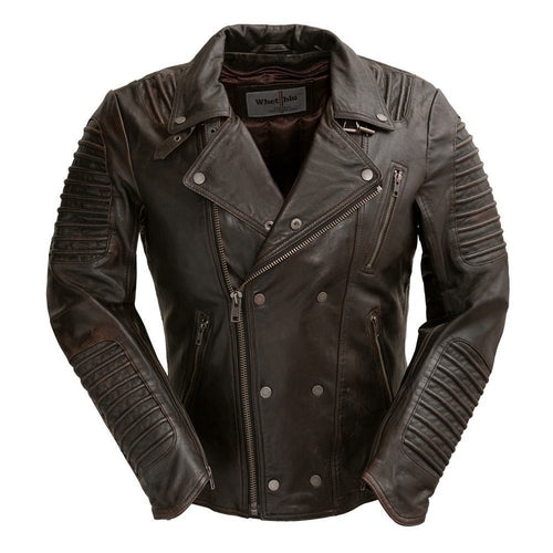 Front view of the Brooklyn Leather Jacket in cognac, highlighting heritage craftsmanship and modern flair